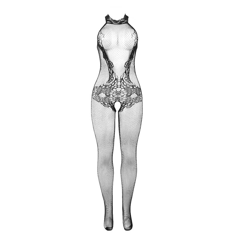 SUBBLIME – Bodystocking aus Netz und Spitze mit Ausschnitt in Schwarz, Einheitsgrösse
