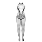 SUBBLIME – Bodystocking aus Netz und Spitze mit Ausschnitt in Schwarz, Einheitsgrösse