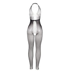 SUBBLIME – Bodystocking mit offenem Rücken und Kreuzdetails in Schwarz, Einheitsgrösse