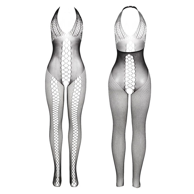 SUBBLIME – Bodystocking mit offenem Rücken und Kreuzdetails in Schwarz, Einheitsgrösse