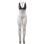 SUBBLIME – 951993 BODYSTOCKING RÉSILLE TRANSPARENTE NOIRE SANS FOURRURE TAILLE UNIQUE