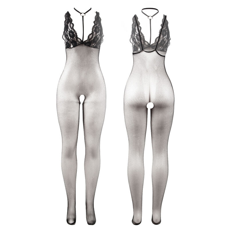SUBBLIME – 951993 BODYSTOCKING RÉSILLE TRANSPARENTE NOIRE SANS FOURRURE TAILLE UNIQUE
