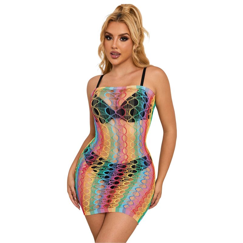 SUBBLIME – 952365 ROBE RÉSEILLE ÉPAULES NUES ARC-EN-CIEL TAILLE UNIQUE