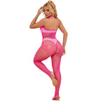 SUBBLIME – Bodystocking mit Netz, Spitze und hohem Kragen, Einheitsgrösse