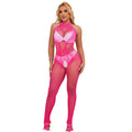 SUBBLIME – Bodystocking mit Netz, Spitze und hohem Kragen, Einheitsgrösse