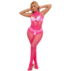SUBBLIME – Bodystocking mit Netz, Spitze und hohem Kragen, Einheitsgrösse