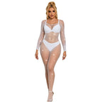 SUBBLIME – FISHNET BODYSTOCKING WITH DIAMONDS LONG SLEEVE