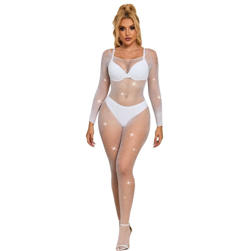 SUBBLIME – FISHNET BODYSTOCKING WITH DIAMONDS LONG SLEEVE
