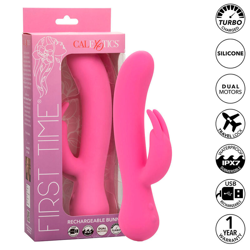 CALEXOTICS – FIRST TIME VIBRATORE CONIGLIO RICARICABILE ROSA