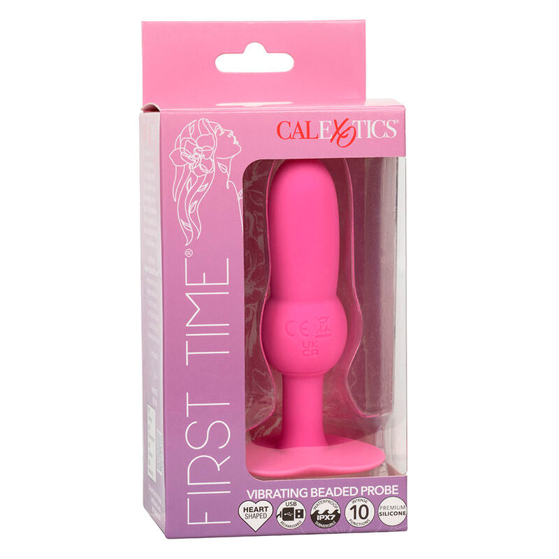 CALEXOTICS – FIRST TIME ANAL PLUG BEADED PROBE 10 VIBRATIONS PINK