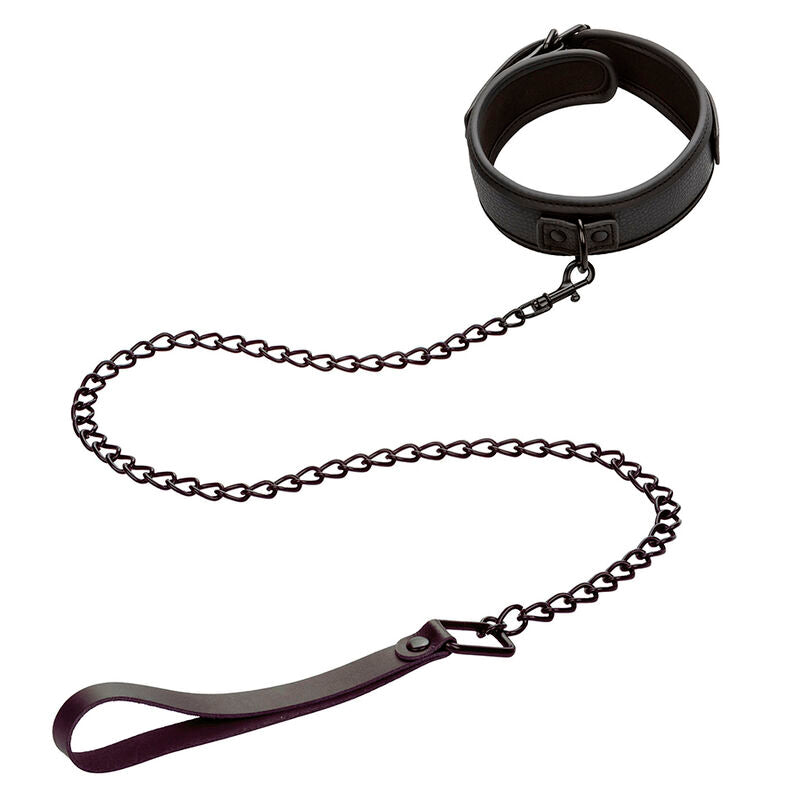 CALEXOTICS Nocturnal – Halsband mit Leine aus Leder, schwarz