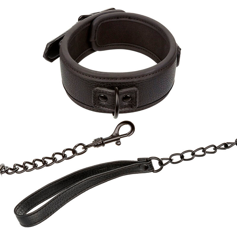 CALEXOTICS Nocturnal – Halsband mit Leine aus Leder, schwarz