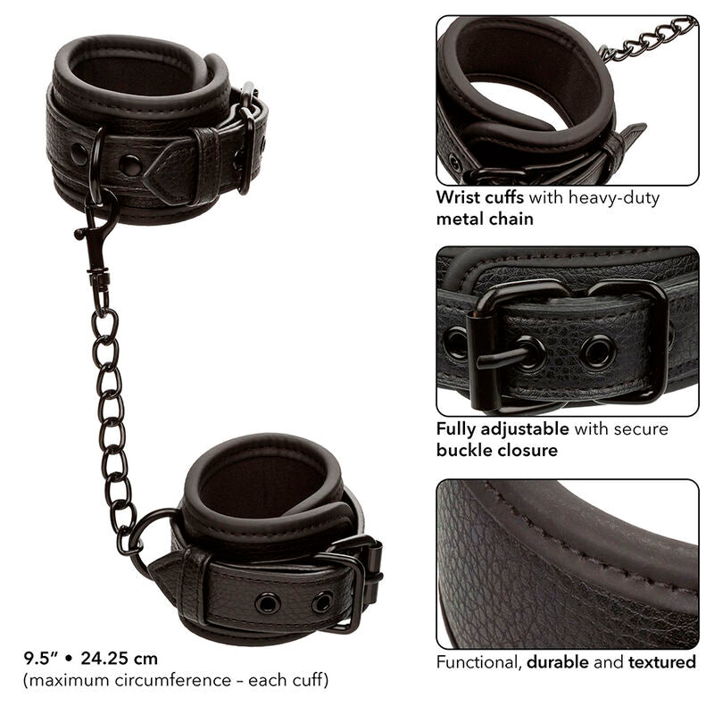 CALEXOTICS – NOCTURNAL MANICHETTE DA POLSO IN PELLE REGOLABILI NERE