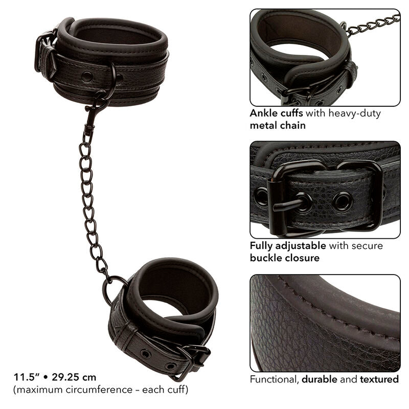 CALEXOTICS Nocturnal – Fussmanschetten aus Leder, schwarz
