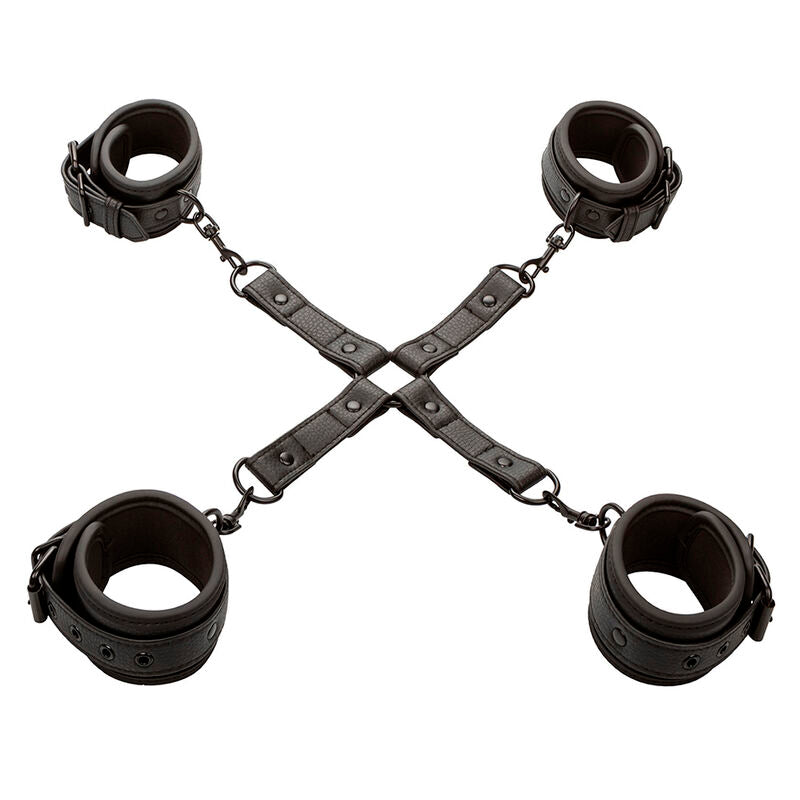 CALEXOTICS – NOCTURNAL HOG TIE CONNECTOR CUERO AJUSTABLE BLACK