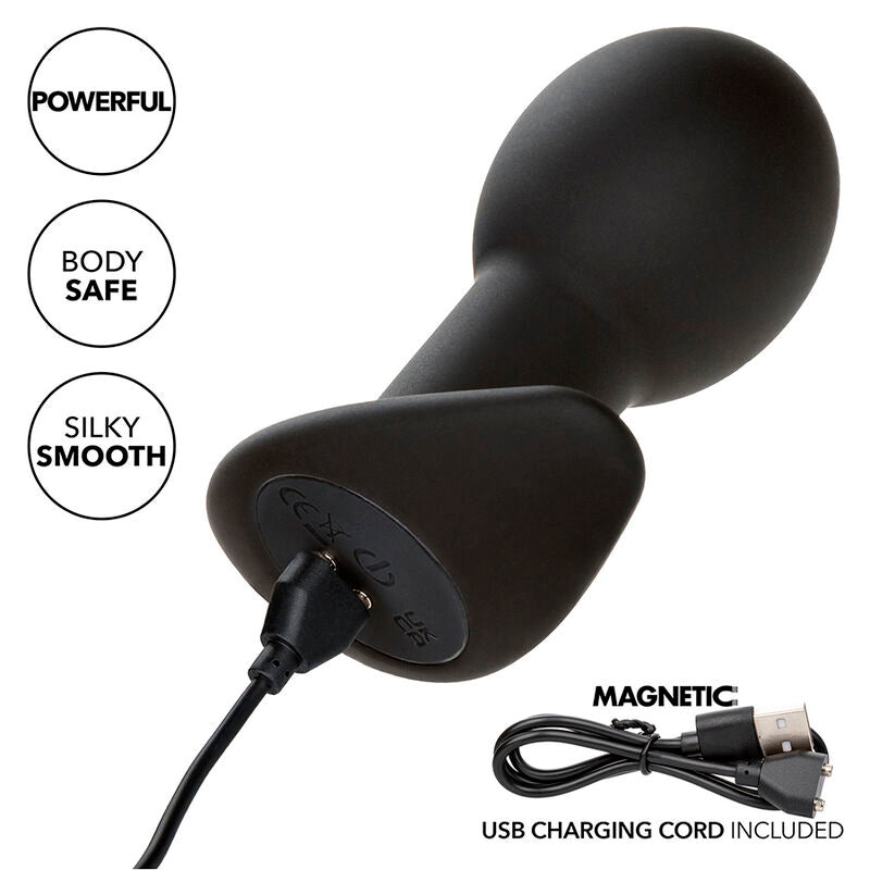 CALEXOTICS – ROCK BOTTOM ANAL PLUG 10 VIBRATIONS SILICONE BLACK