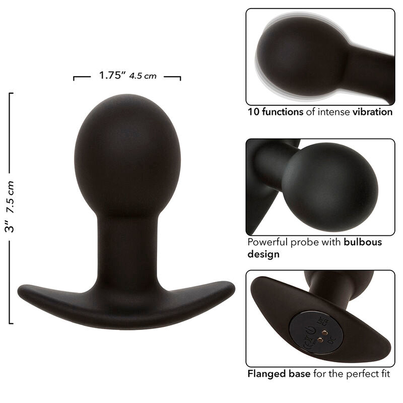 CALEXOTICS – ROCK BOTTOM ANAL PLUG 10 VIBRATIONS SILICONE BLACK