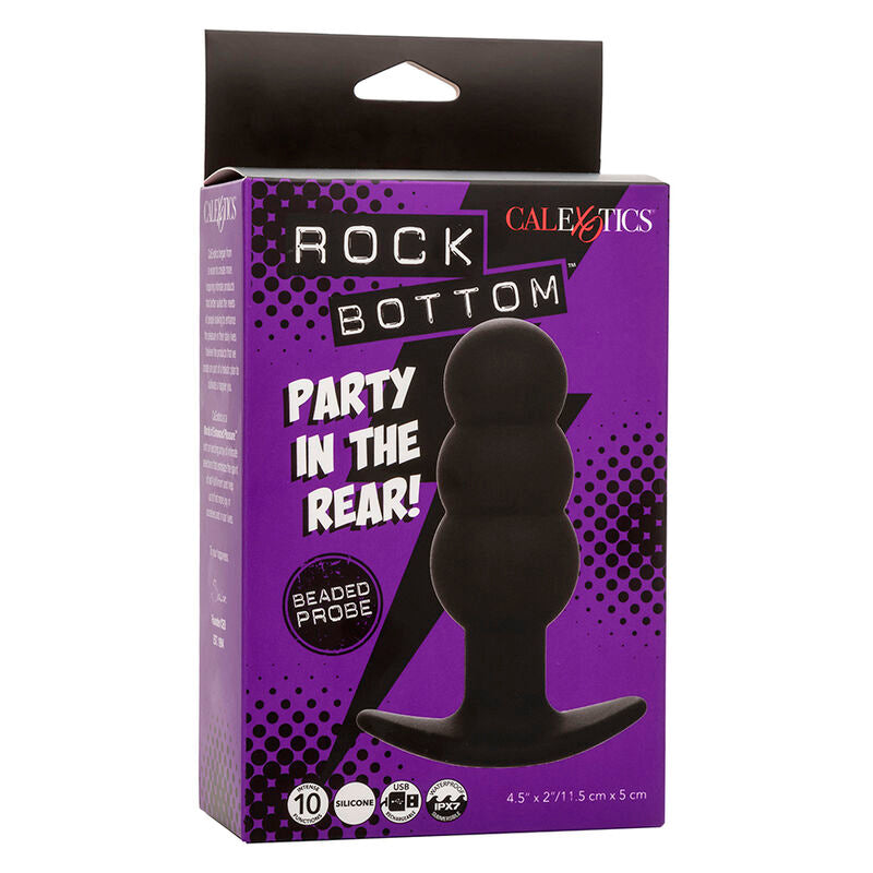 CALEXOTICS – ROCK BOTTOM PERLINE TAPPO ANALE 10 VIBRAZIONI SILICONE NERO