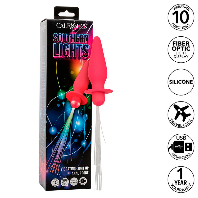 CALEXOTICS – SOUTHERN LIGHTS LIGHT UP PLUG ANALE 10 VIBRAZIONI SILICONE