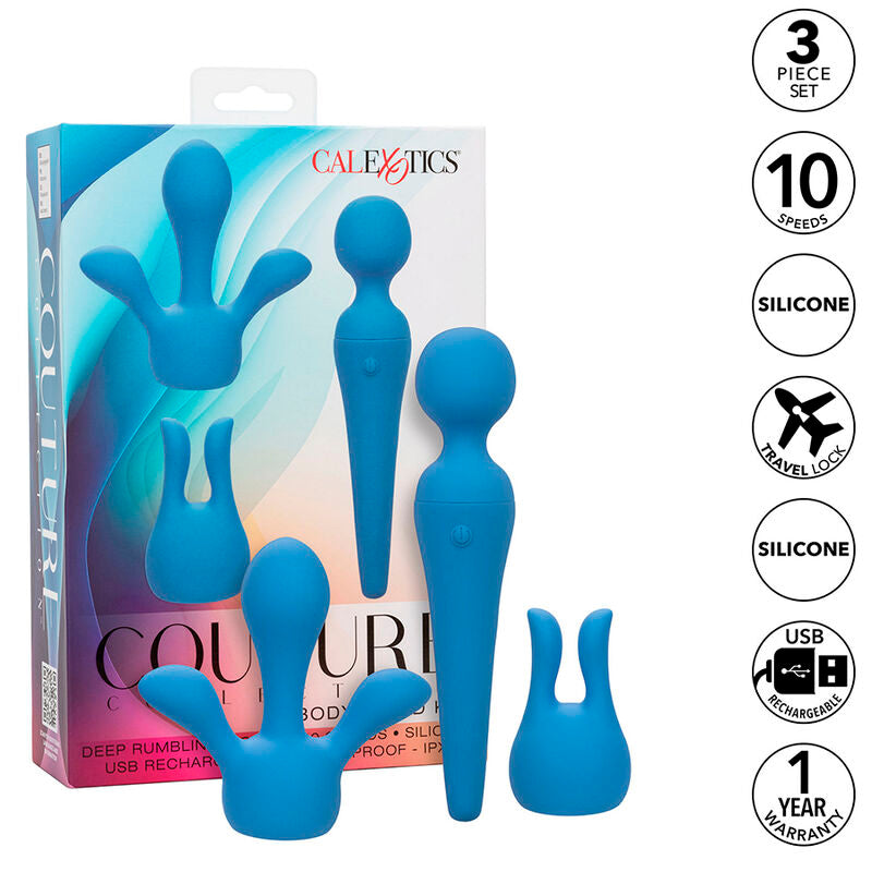 CALEXOTICS – COUTURE KIT VIBRATORE WAND 10 VIBRAZIONI BLU