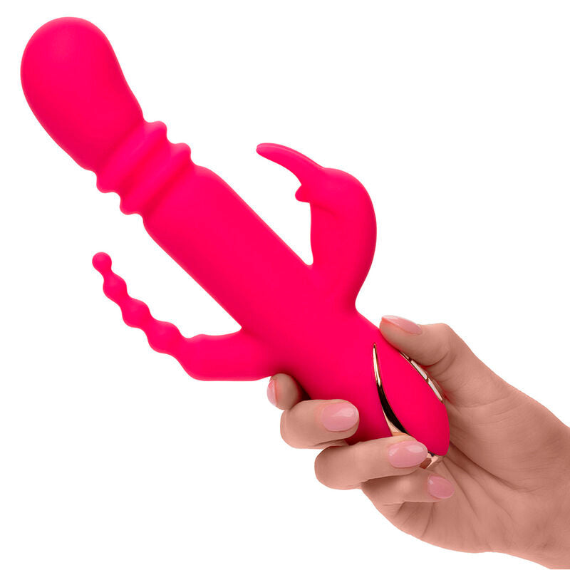 CALEXOTICS – JACK FANTASY VIBRATORE TRIPLO RISCALDATO ROSA CONIGLIO