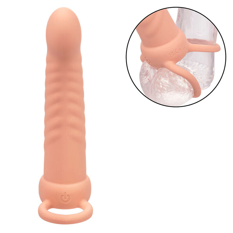 CALEXOTICS Performance Maxx Ribbed – Doppelpenetrator, hautfarben