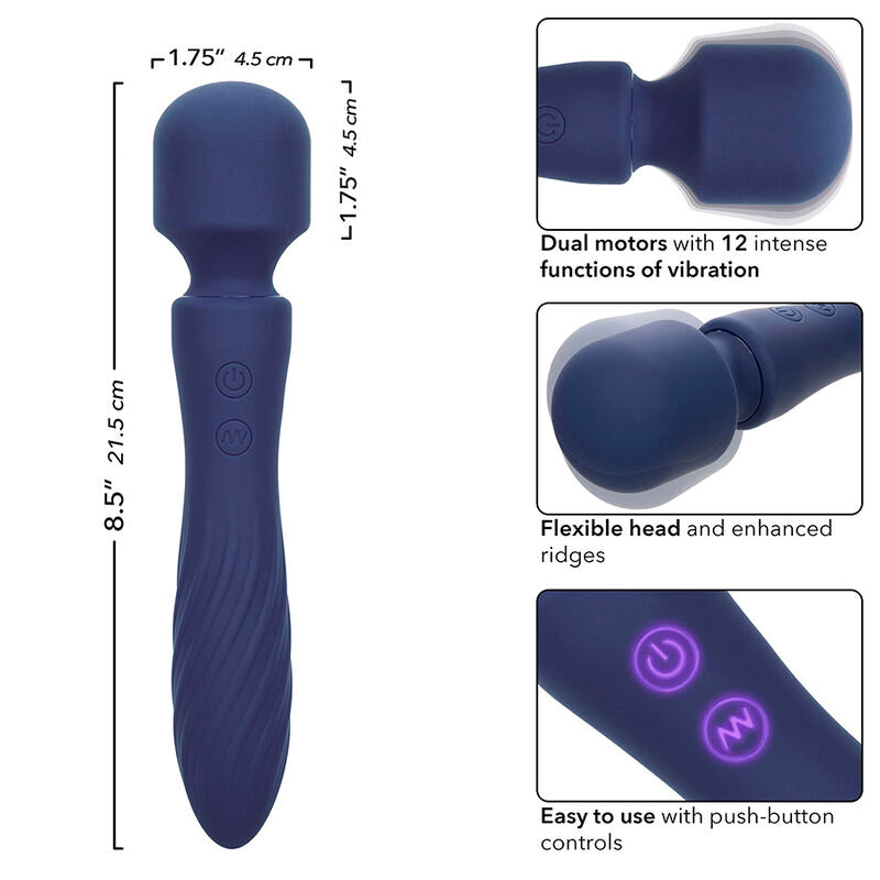 CALEXOTICS – CHARISMA MYSTIQUE MASSAGER DUAL MOTORS 12 FUNCTIONS 20,5 CM X 4.5 CM PURPLE