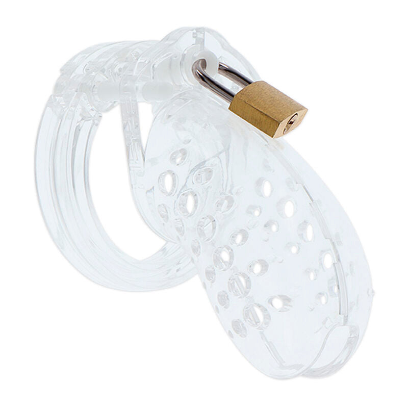 HIDDEN DESIRE – EXTREME CHASTITY COCK CAGE ACRYLIC ADJUSTABLE CLEAR