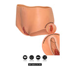 HIDDEN DESIRE Alter Ego – Offener Vagina- und Anus-Slip, mittlere Taille, hautfarben