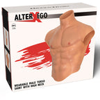 HIDDEN DESIRE Alter Ego – Silikon-Männertorso-Shirt mit Bauchmuskeln, hautfarben
