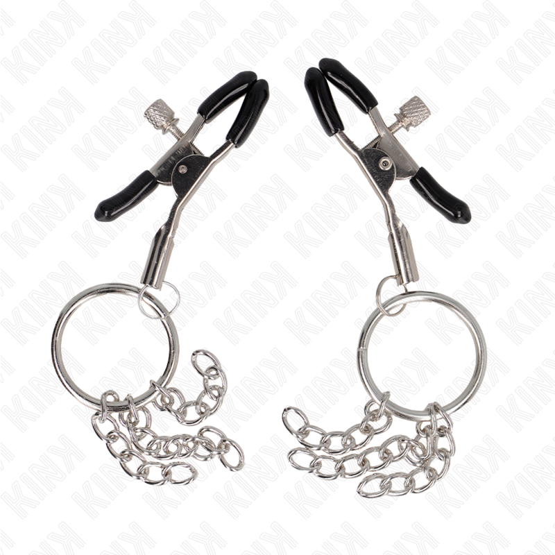KINK – PINCE A METON O RING ET PETITE CHAINE ARGENT 6 CM