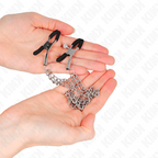 Kink – Nippelklemmen mit zwei dicken Ketten, Silber