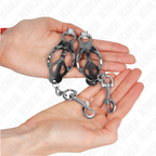 Kink – Japanische Kleeblatt-Nippelklammern mit Haken, Silber