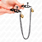 KINK – FLAT CHAIN NIPPLE CLAMPS AND BELL SILVER 30 CM