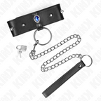 Kink – Halsband mit blauen Strasssteinen und Leine, 65 cm