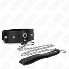 Kink – Halsband mit blauen Strasssteinen und Leine, 65 cm