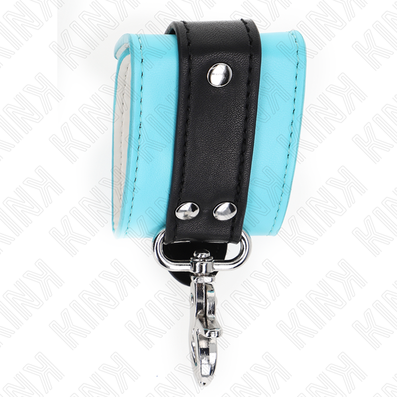 Kink – Premium abschliessbare Handgelenkfesseln Schwarz/Blau, 21–28 cm