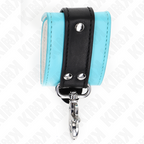 Kink – Premium abschliessbare Handgelenkfesseln Schwarz/Blau, 21–28 cm