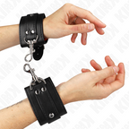 Kink Dungeon – Abschliessbare Handgelenksfesseln, Schwarz, 21–28 cm