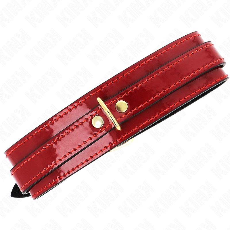 Kink – Verstellbares Halsband mit goldenen Details, Weinrot, 29–42,5 cm x 4 cm