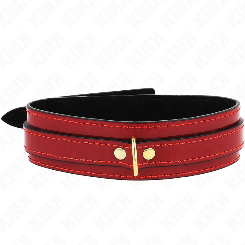 Kink – Verstellbares Halsband mit goldenen Details, Weinrot, 29–42,5 cm x 4 cm