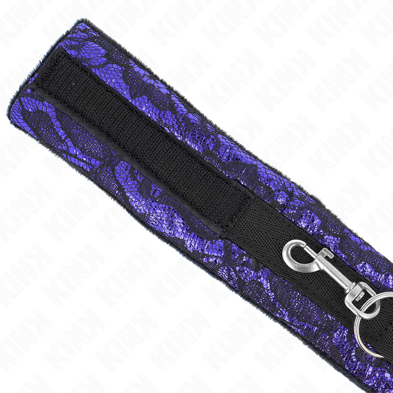 Kink – Kurzes Halsband aus Samtspitze mit Leine, 105 cm