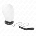 Kink – PVC-Leder-Halsband mit Strassnieten und Leine, 105 cm