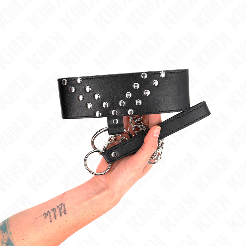 KINK – COLLANA CON CINTURA 65 CM CON RIVETTO A V REGOLABILE 36-43 CM X 5 CM