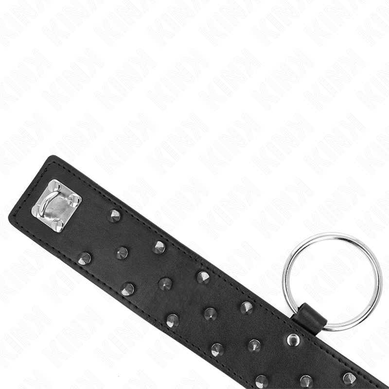 KINK – NECKLACE WITH LEASH 65 CM WITH SILVER STUDS MODEL 5 ADJUSTABLE 36-43 CM X 5 CM