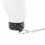 KINK – NECKLACE WITH LEASH 65 CM WITH SILVER STUDS MODEL 5 ADJUSTABLE 36-43 CM X 5 CM