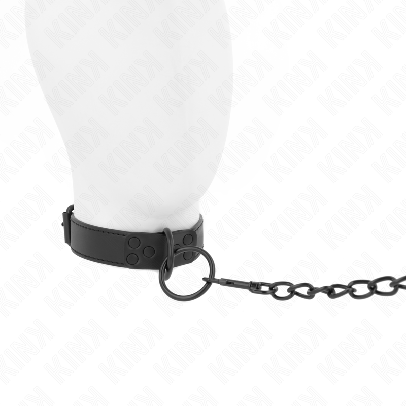 KINK – COLLARE CON GUINZAGLIO SCURO 65 CM REGOLABILE 37-54 CM X 3 CM
