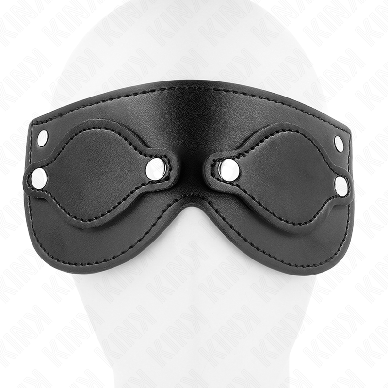 KINK – LEATHERETTE MASK WITH DETACHABLE EYE COVERS 22 x 9 CM