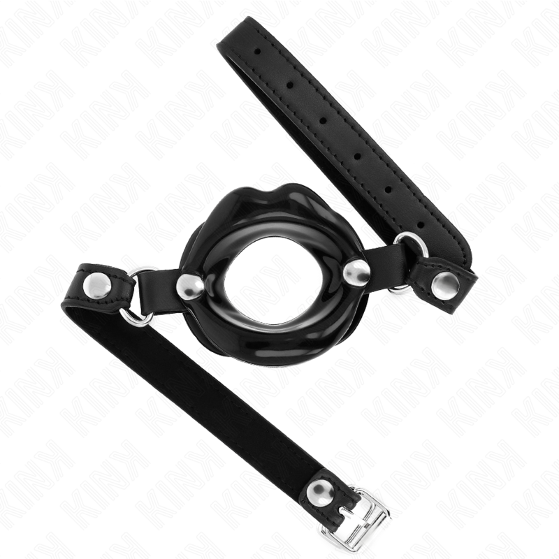 KINK – Lip-Knebel, 8 cm, mit Kunstlederband, 63 x 2 cm, verstellbar 39–58 cm