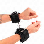 Kink – Handgelenkfesseln mit Strass-Schnalle, Schwarz, 25–32 cm